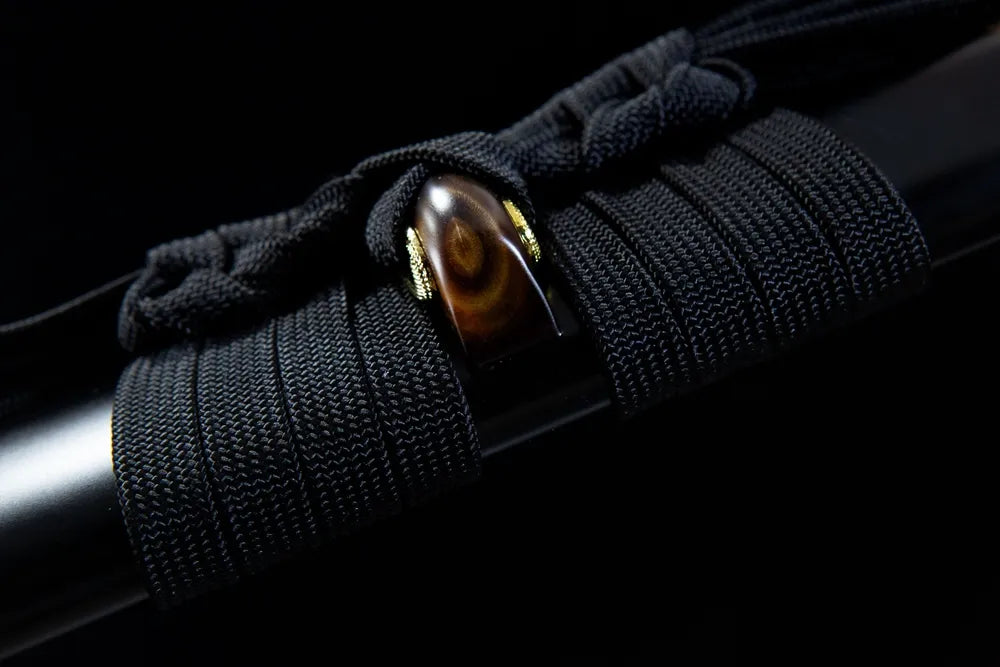 Lotus Sparrow Katana | T10 Tsuchioki Gunome Hamon Lotus & Sparrow Embossed Brass Fittings Green Hand Painted Lotus Saya Disassemblable Katana