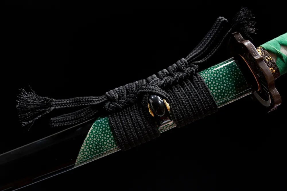 Thick black braided cotton sage cord close-up