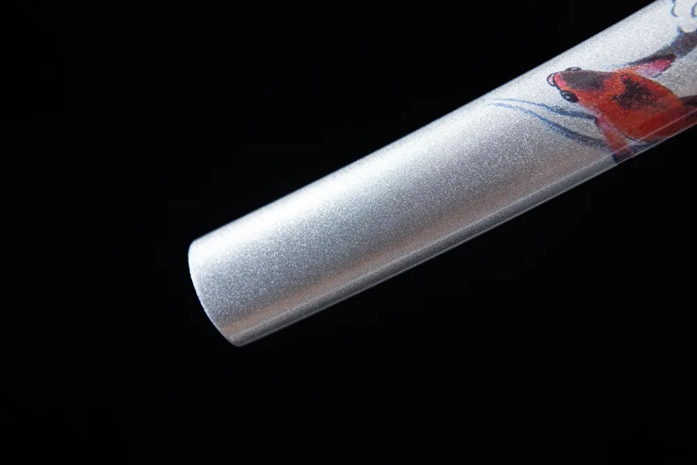 Smooth silver paint saya bottom end cap