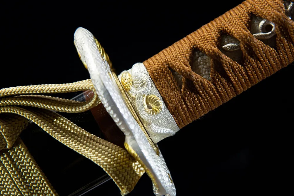 Silver gild snake fuchi close-up