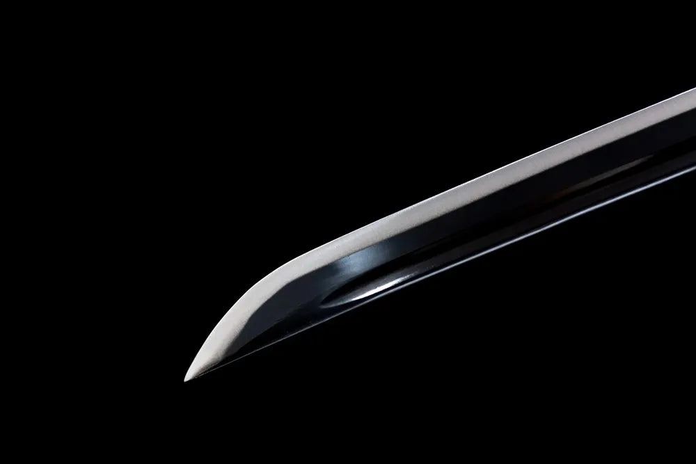 Sharp classic kissaki Giyuu nichirin blade tip close view