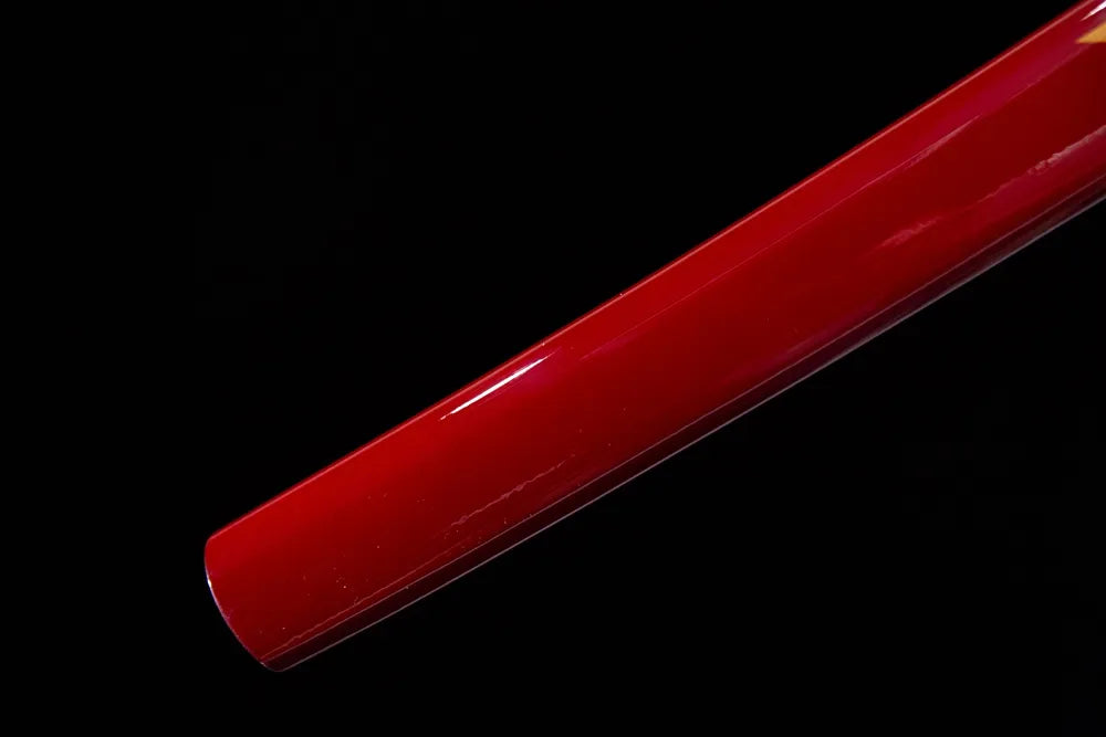 Smooth red lacquer saya end cap