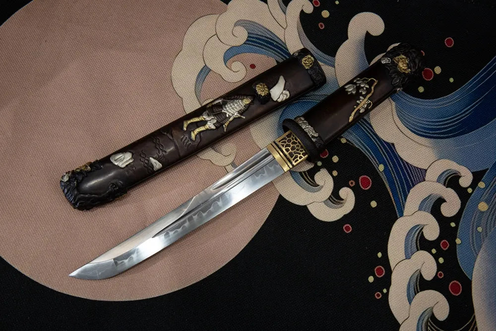 45 angle open samurai tanto full view