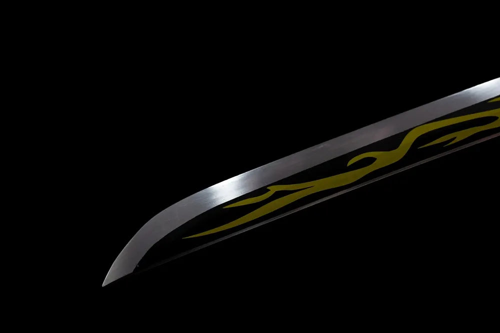 Sharp classic kissaki Zenitsu nichirin blade tip close view