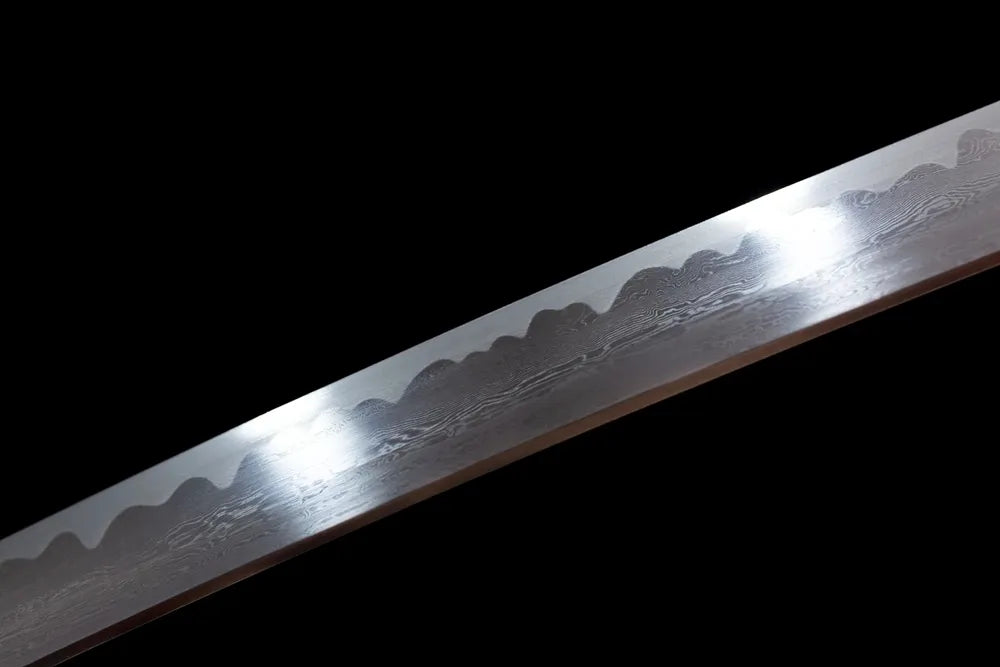 Mid continuous clove temper grain steel texture macro shot