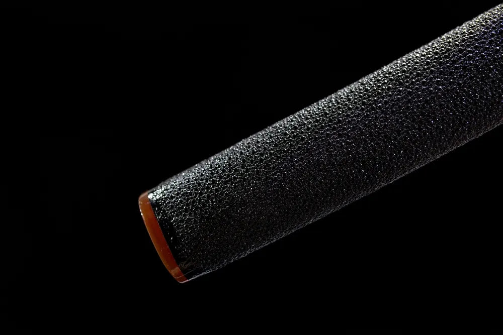Bottom smooth black grain saya end cap