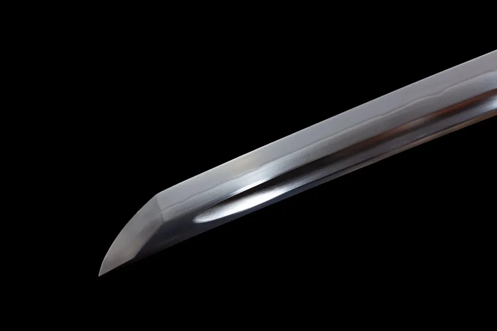 Classic smooth kissaki tip of Yoshino‑Katana blade close‑up view