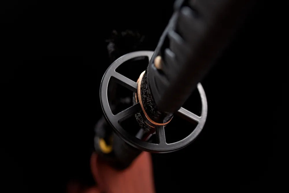 Reverse plain matte black alloy wheel tsuba surface